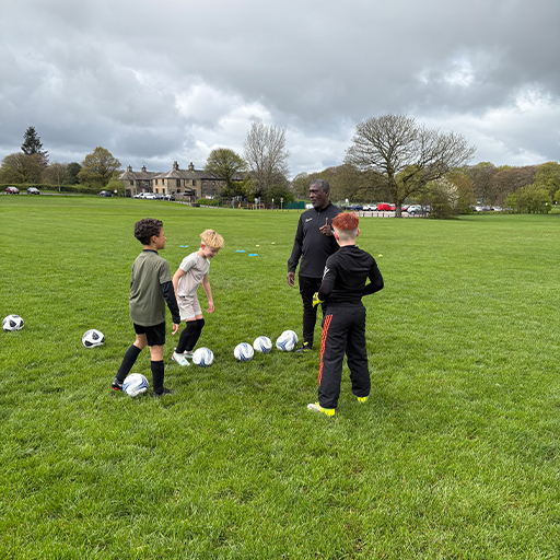 Player working through a passing drill.